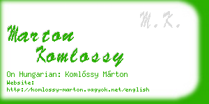 marton komlossy business card